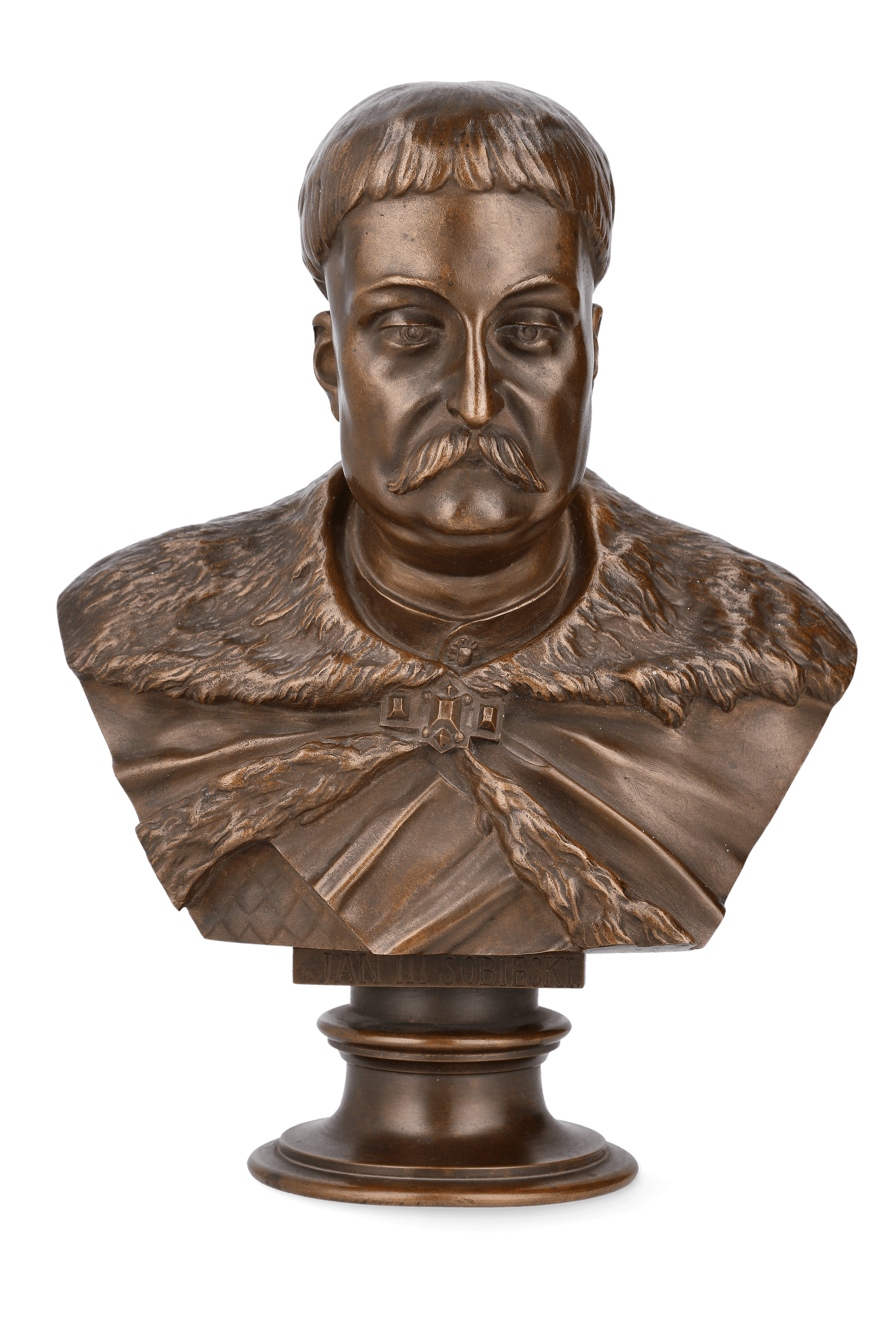 copper bust photographed in Orbitvu solution with background removal