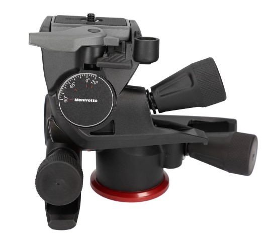 Manfrotto MHXPRO 3-way geared head makes it easier and more precise to adjust the camera angle