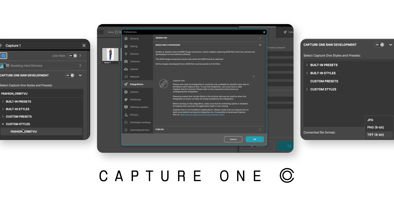 orbitvu station screenshot showing capture one integration