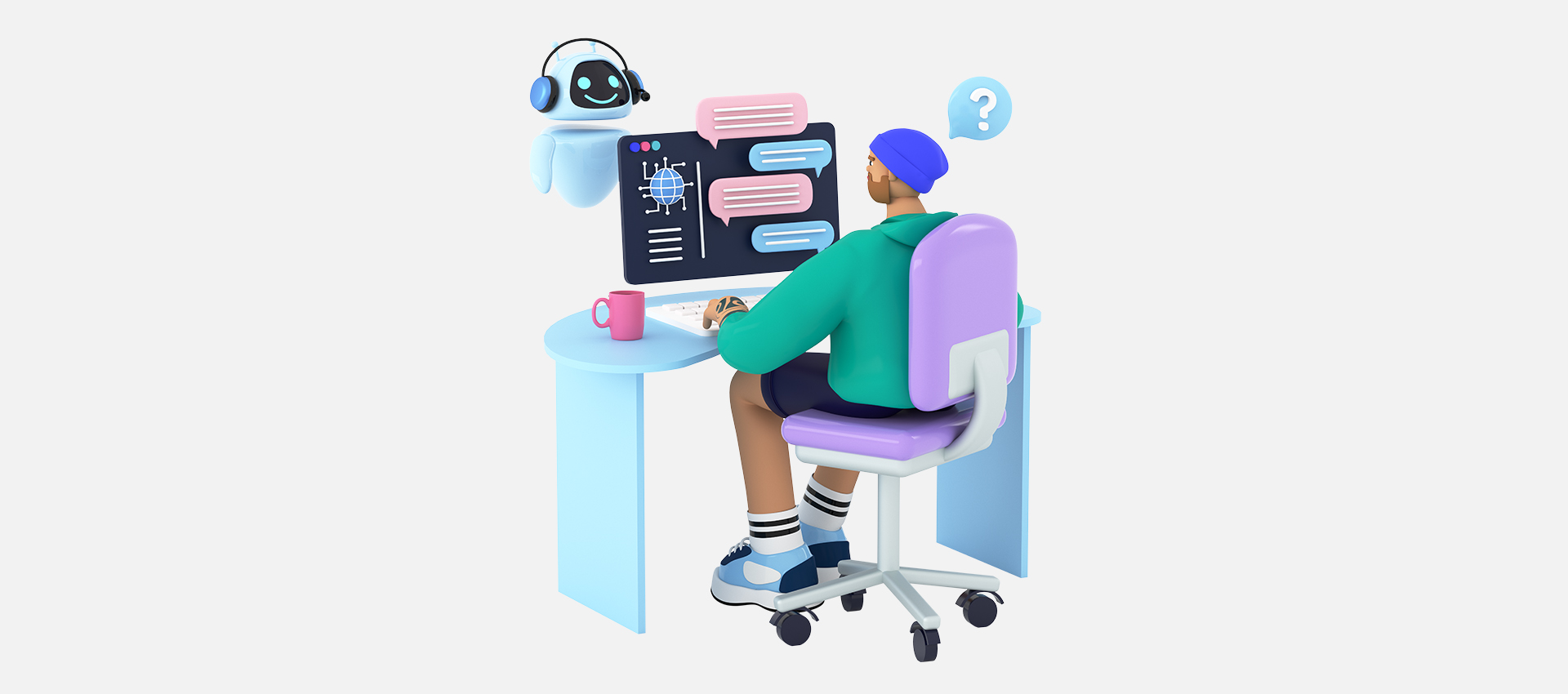 Graphic illustrating the role of chatbots in e-commerce customer service 