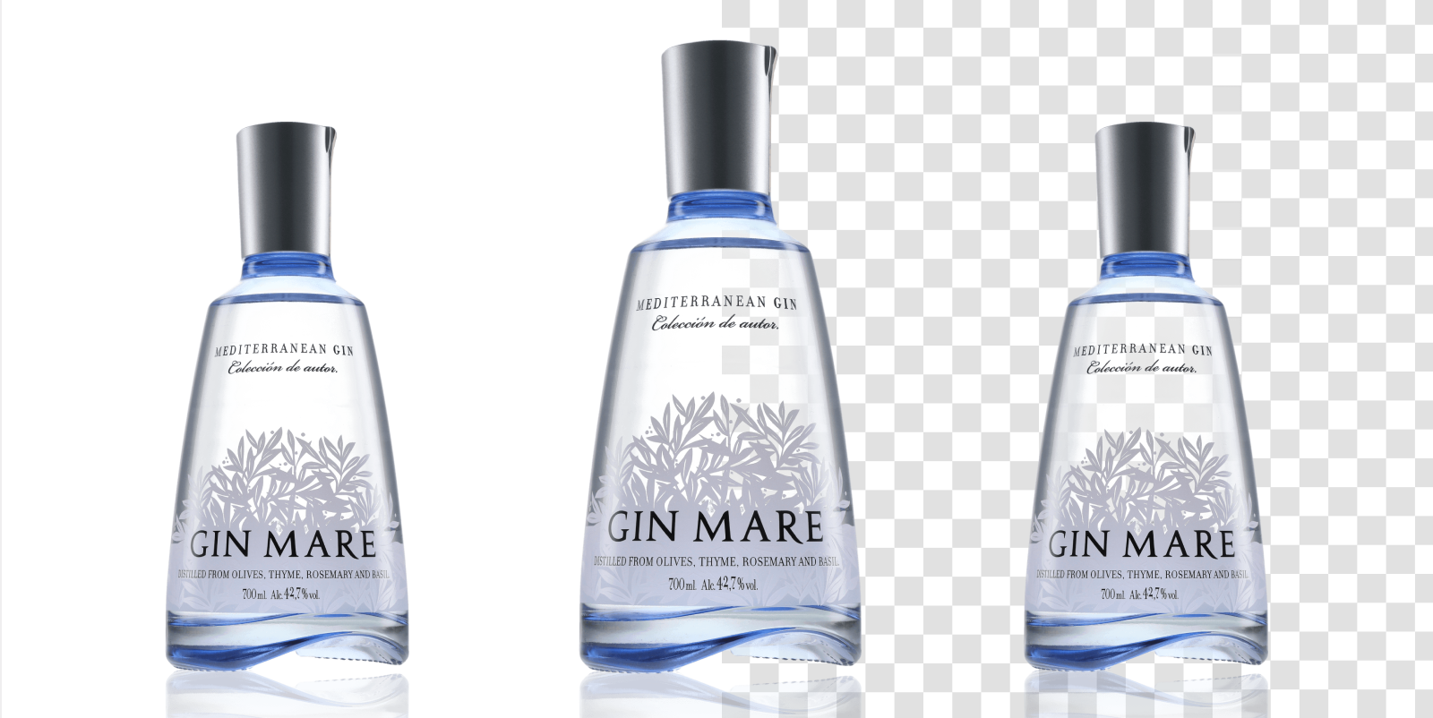 orbitvu station feature iq mask 2.0 example on gin bottle