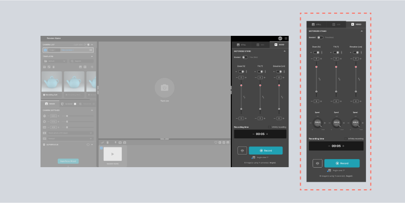 Recording with Motorized Stand in three axes (beta feature)