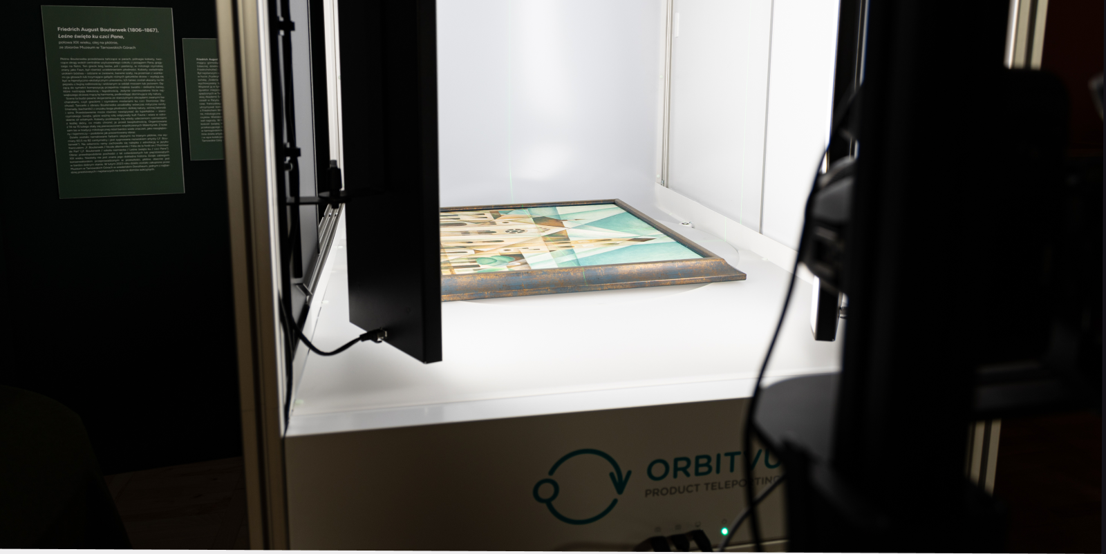 Flat lay shot of a museum painting inside Orbitvu Alphashot XL