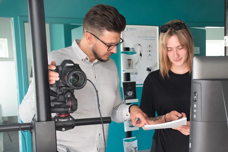 Assistant stage manager work in a photo studio