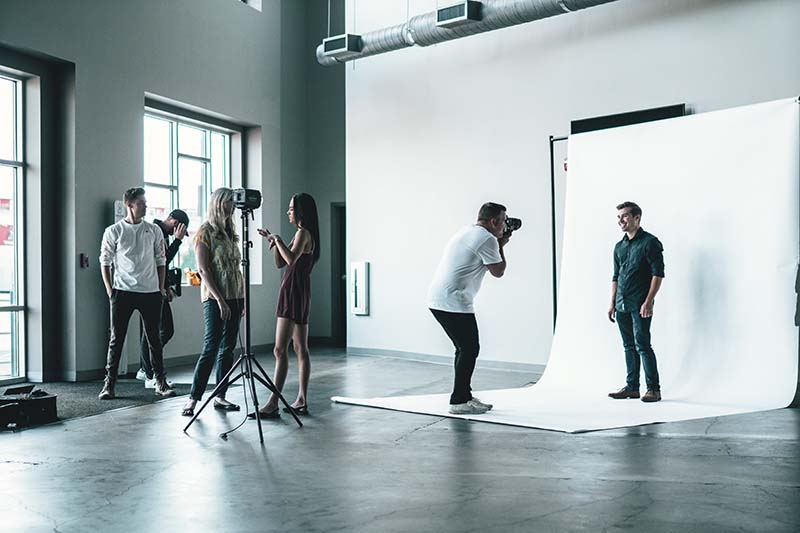 Photo session in a studio