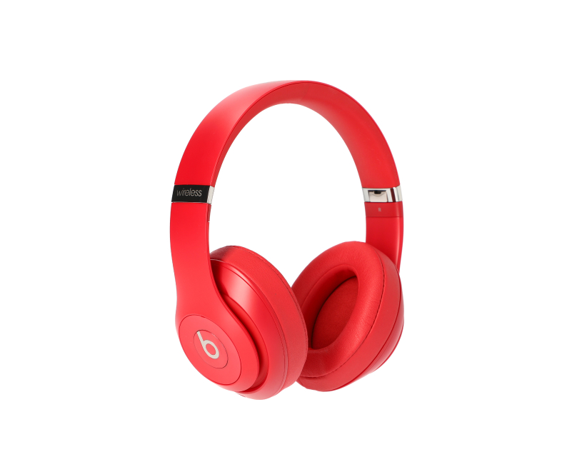 red headphones packshot