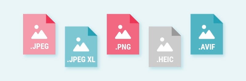 Various image file formats - illustration