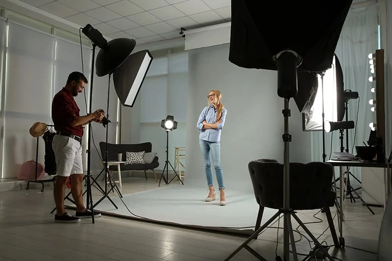 Photo studio and staff at work