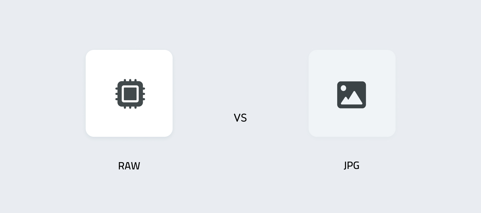 Illustration of raw file vs. JPG file