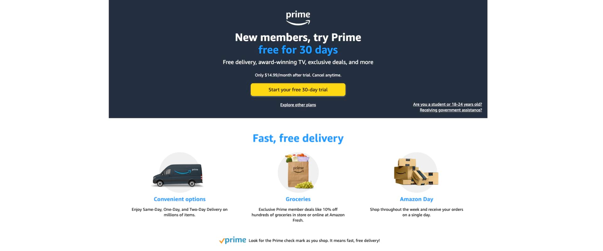 An example of a subscription deal with Prime