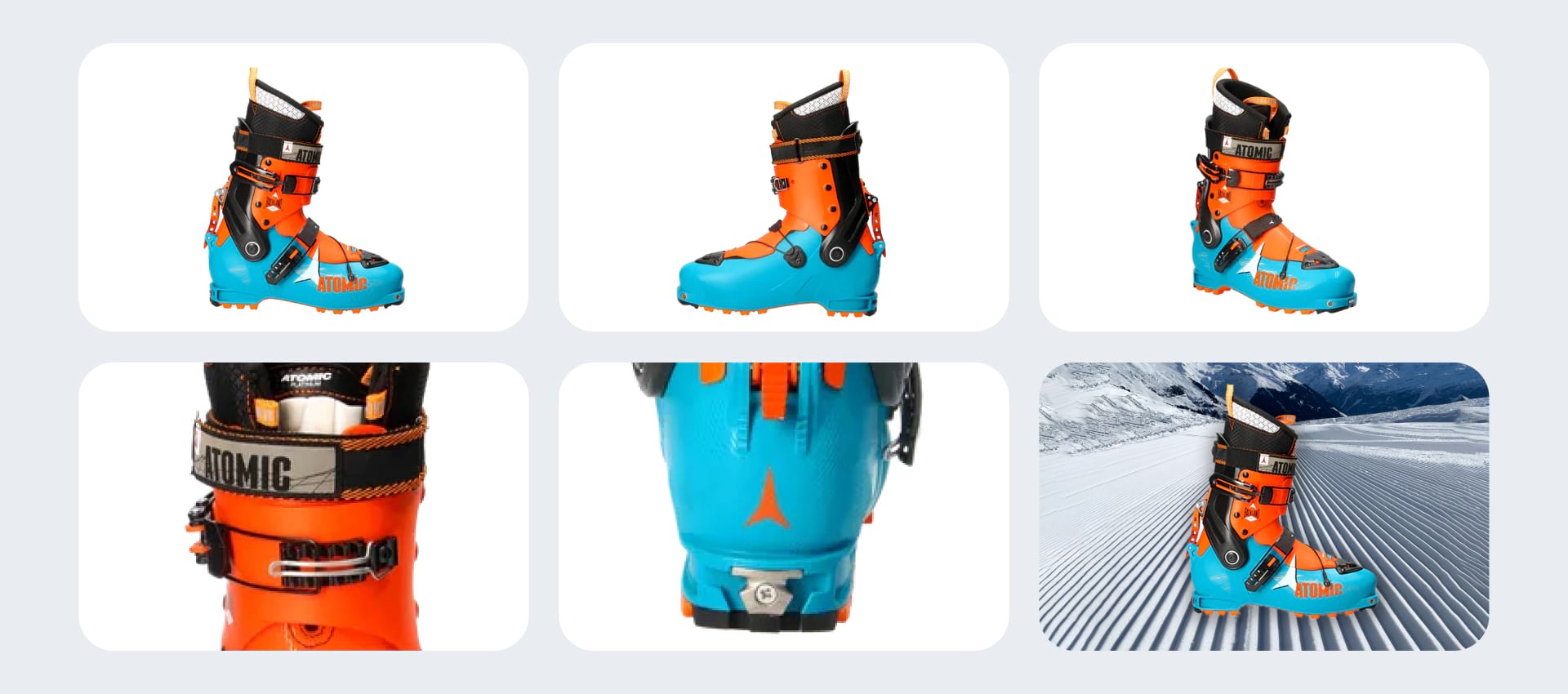  Product storyboard of a snowboot from different angles
