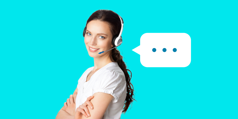 Customer Support Representative with a headset 